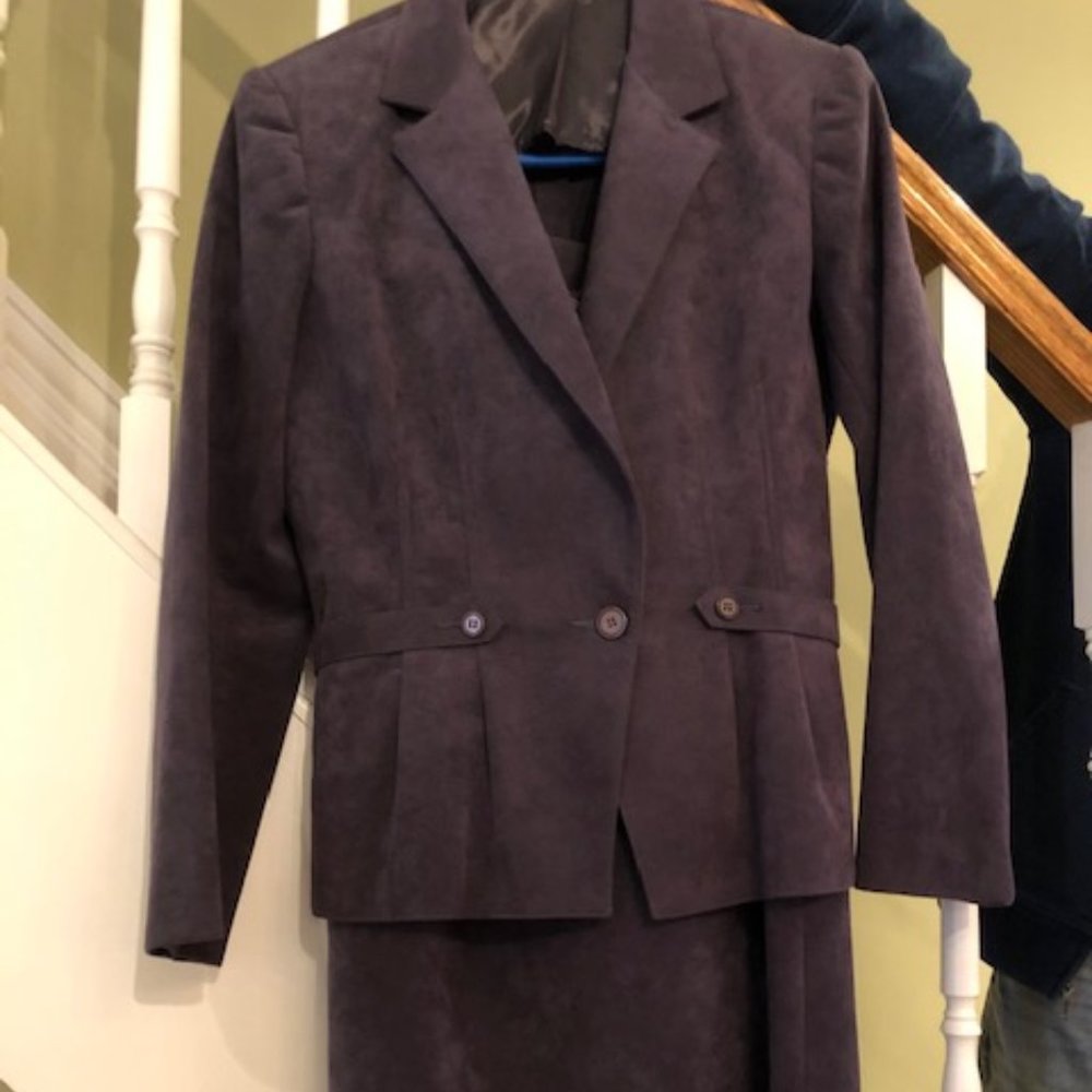 Slate Blue Wartime Style Ultra Suede Suit